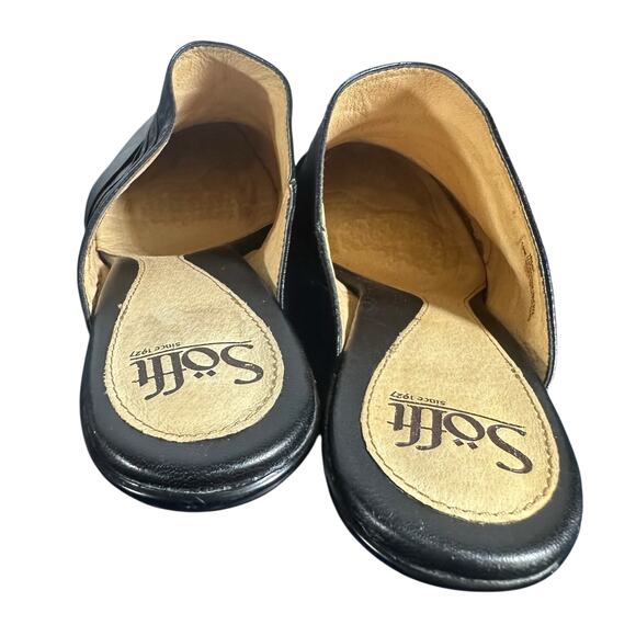 Sofft Black Leather Slip-On Heeled Mules Size 10 Comfort - Picture 11 of 11